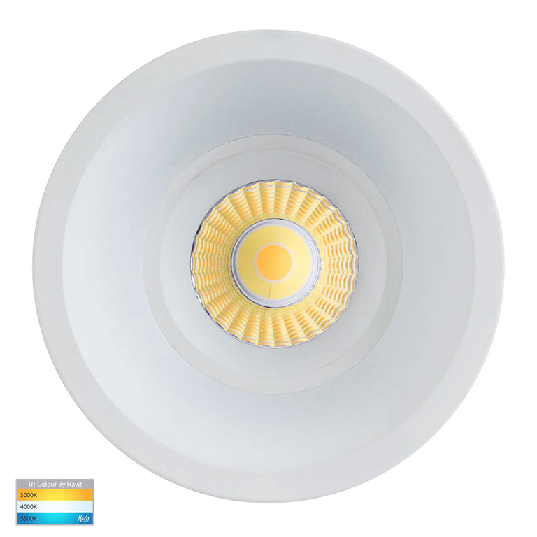 Prime 12W CCT 240V LED 105mm Deep Fixed Downlight White - HV5514T-WHT
