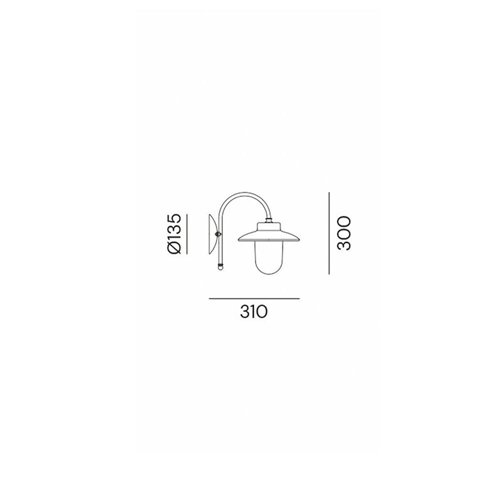 Calmaggiore Outdoor Wall Light With White Glass IP44 - 230.03.ORB