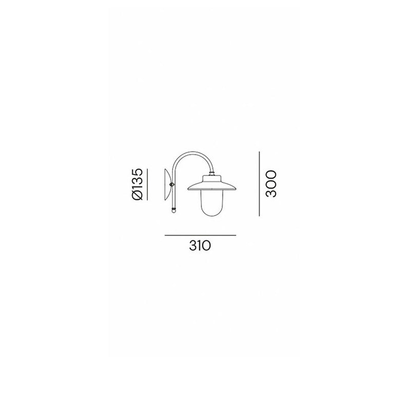 Calmaggiore Outdoor Wall Light With White Glass IP44 - 230.03.ORB