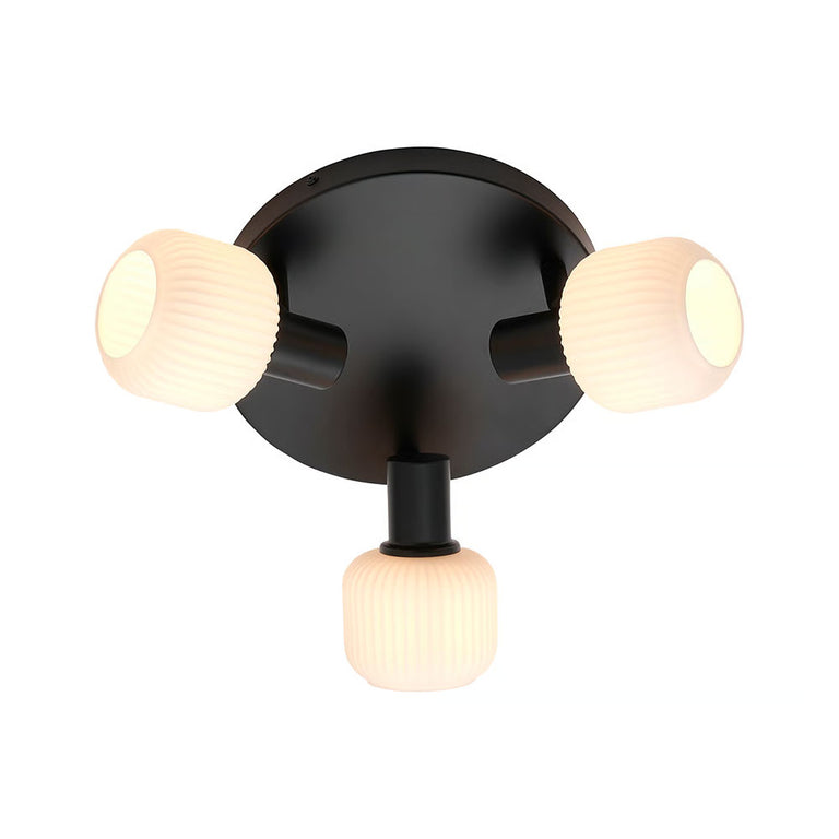 Milford Mini 3 Rondel Ceiling Light Black - 2412606003