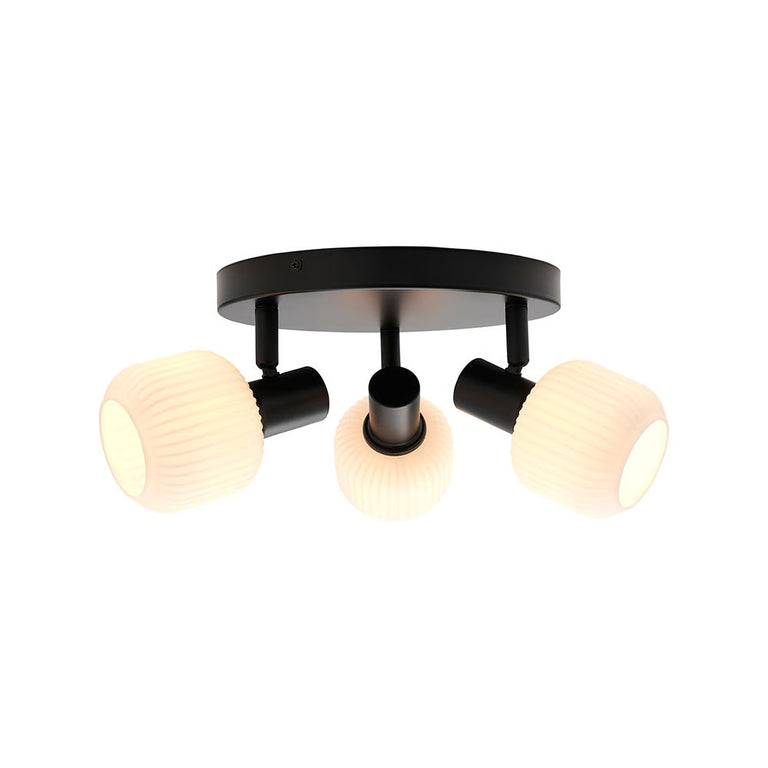 Milford Mini 3 Rondel Ceiling Light Black - 2412606003