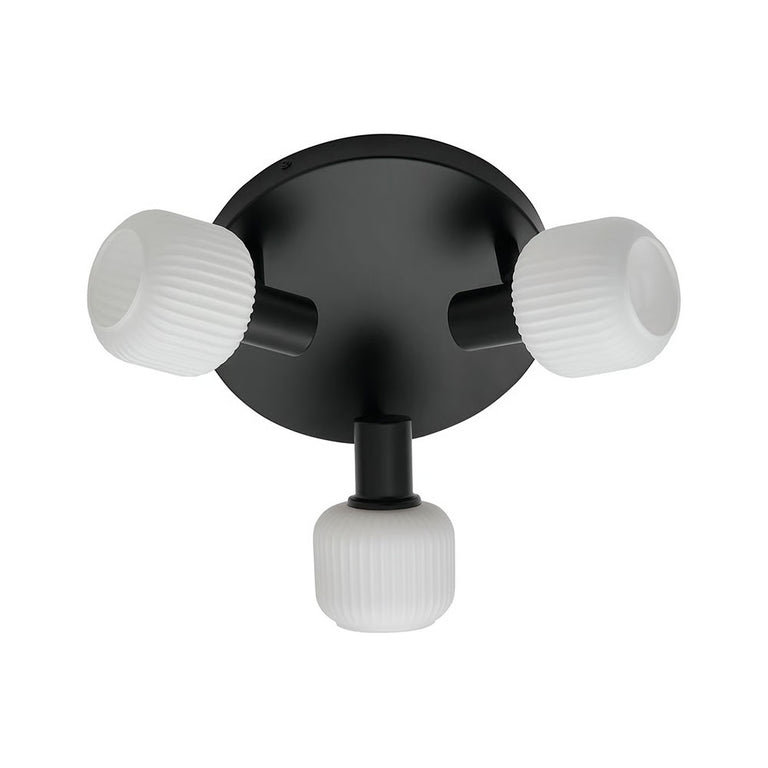 Milford Mini 3 Rondel Ceiling Light Black - 2412606003