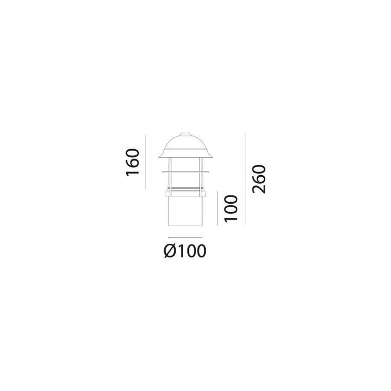 Garden 260mm Bollard With Clear Glass IP44 - 245.41.ORT