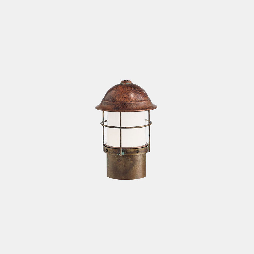 Garden 260mm Bollard With Frosted Glass IP44 - 245.41.ORB