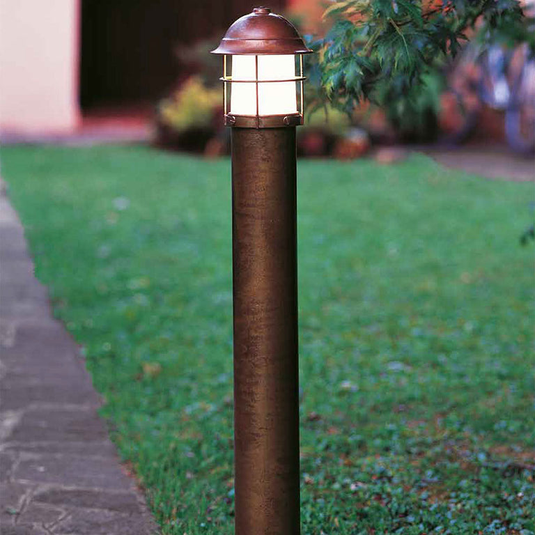 Garden 260mm Bollard With Frosted Glass IP44 - 245.41.ORB