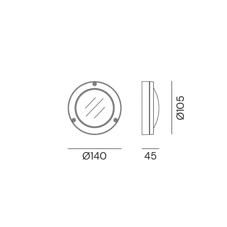 Marina Step Round Plain Wall Light IP55 - 247.01.OO