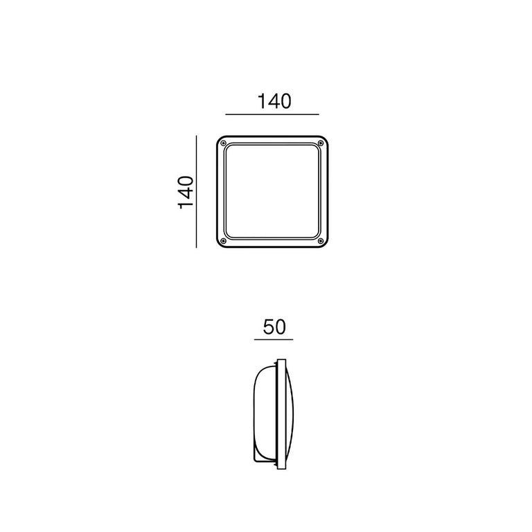 Marina Step Square Plain Wall Light IP64 - 247.70.OO