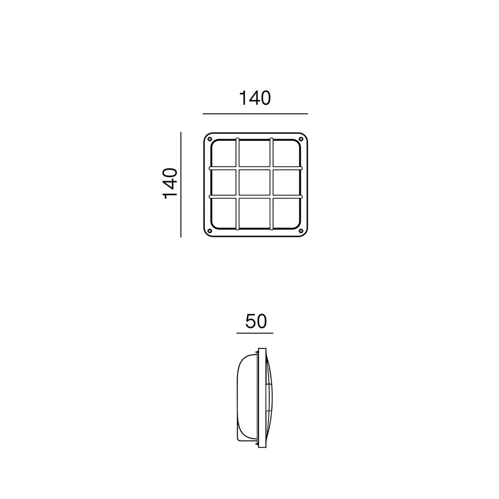 Marina Step Square Grid Wall Light IP64 - 247.73.OO
