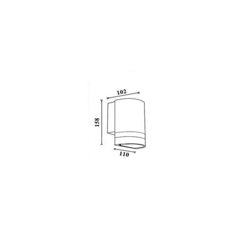 Eltanin 5 Curved Fixed Down Wall Pillar Light 304 Stainless Steel - 256