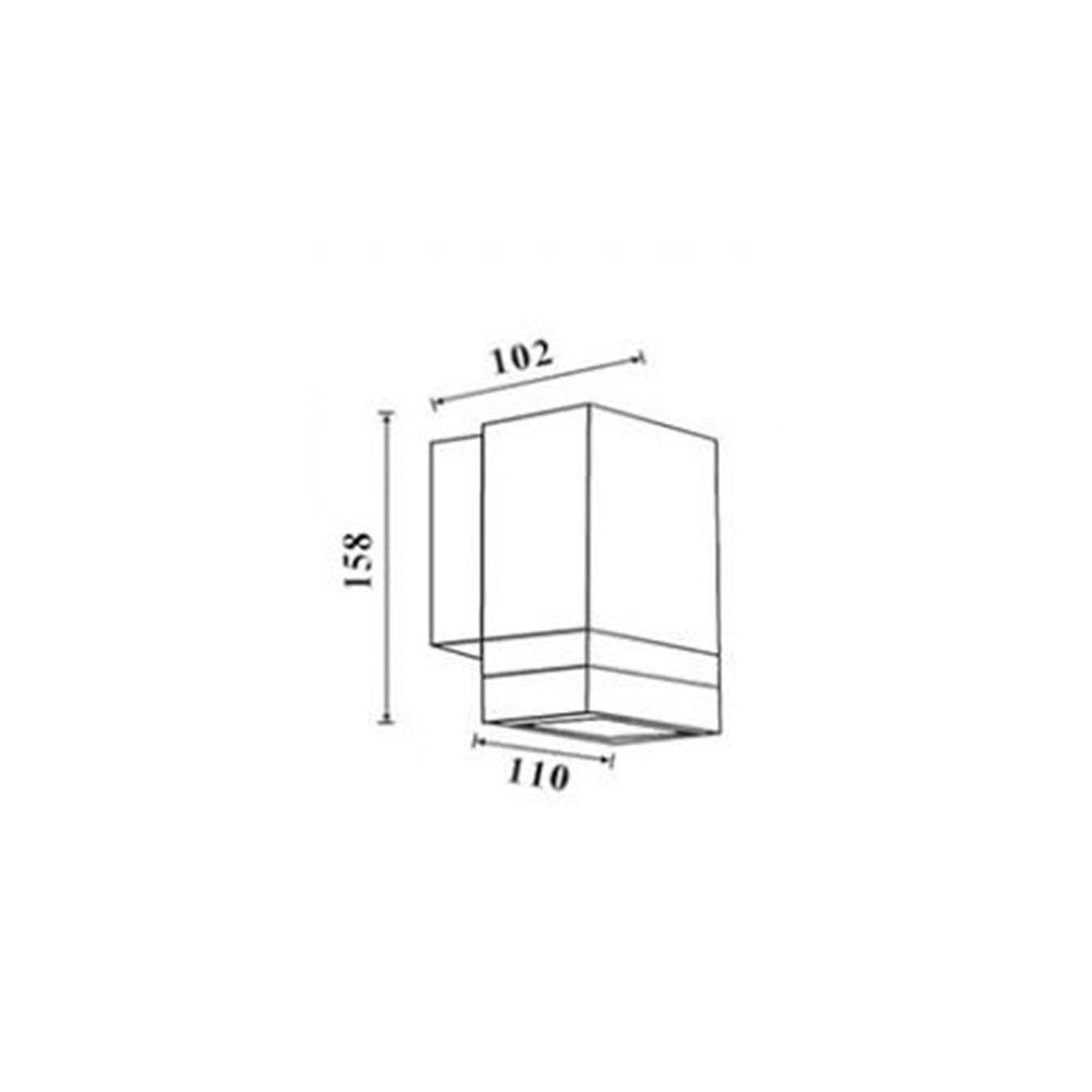 Eltanin 6 Fixed Down Square Wall Pillar Light 304 Stainless Steel - 257-1