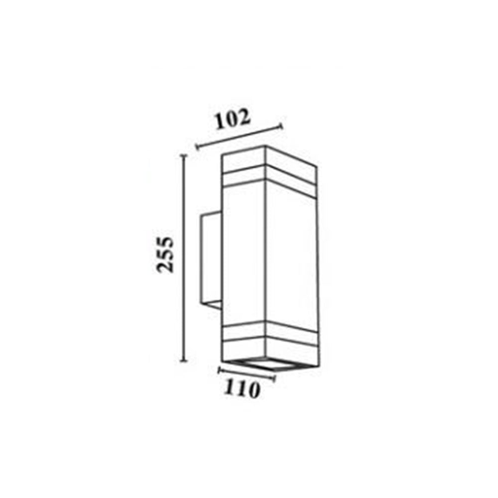 Eltanin 6 Up & Down Square Wall Pillar Light 304 Stainless Steel - 257-2