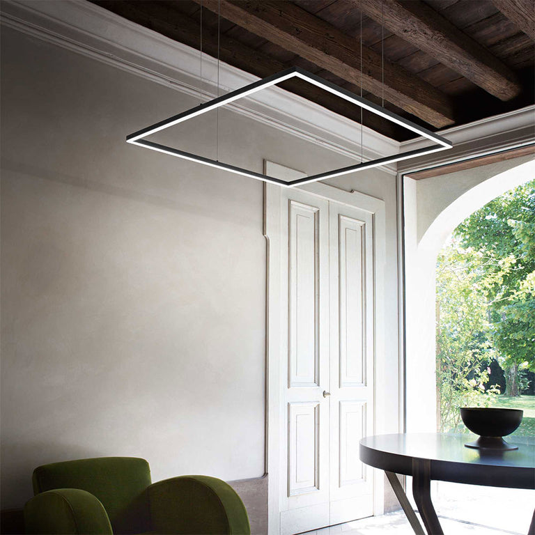Oracle Slim SP 53W LED 900mm Square Pendant Black / Warm White - 259208