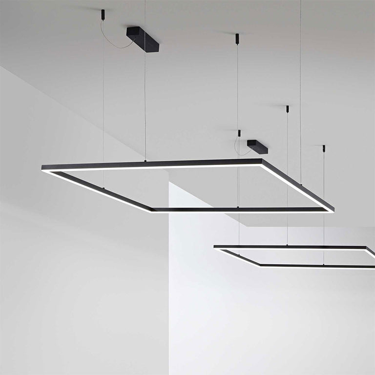 Oracle Slim SP 53W LED 900mm Square Pendant Black / Warm White - 259208