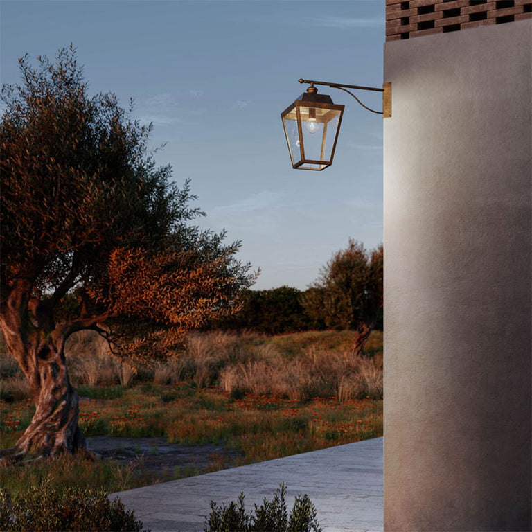 Quadro Outdoor Arm Wall Light Antique Brass - 262.61