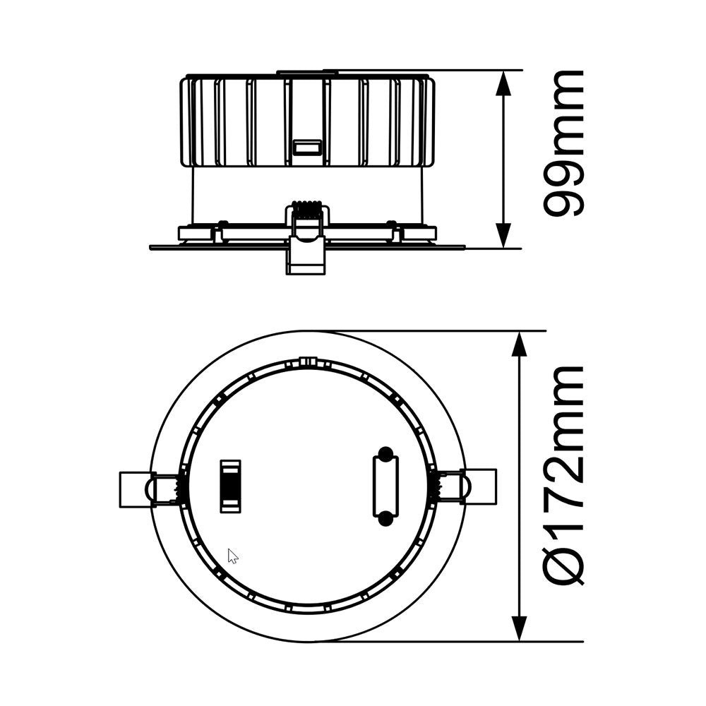 Legolite 18W / 25W 172mm Low Glare Commercial LED Dimmable Downlight White / Tri-Colour - 263001