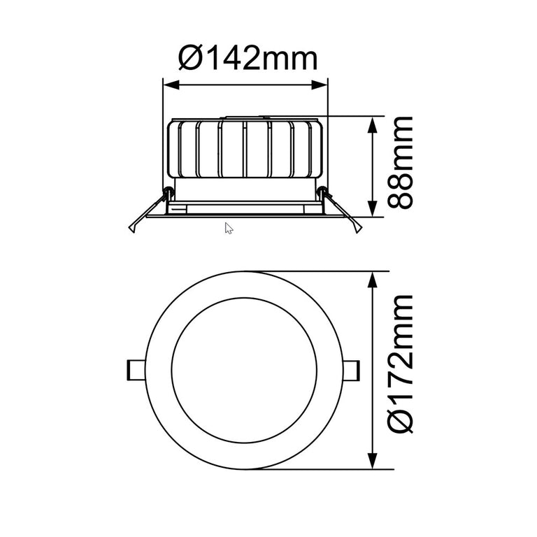 Legolite 8W / 12W 172mm Commercial LED Dimmable Downlight White / Tri-Colour - 263005