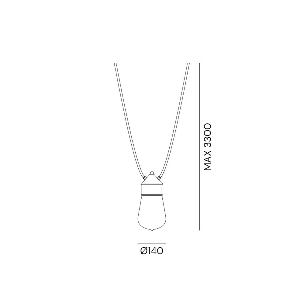 Drop Shape 1 Dual Cable Pendant Light IP55 - 270.02.ORT