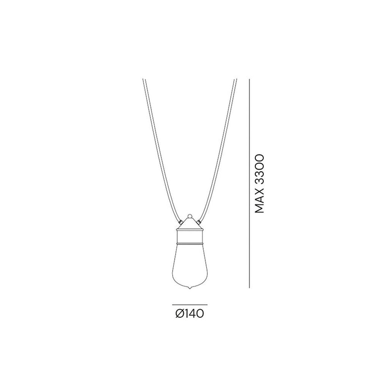 Drop Shape 1 Dual Cable Pendant Light IP55 - 270.02.ORT