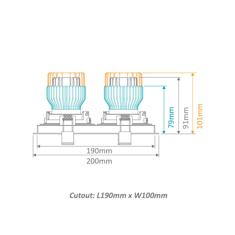 Cell Frame S2 Light Slotter To Suit Cell Downlight Module Series White - 27060