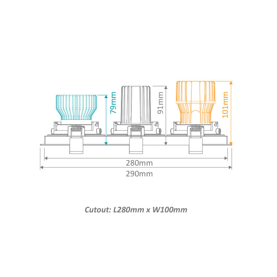Cell Frame S3 Light Slotter To Suit Cell Downlight Module Series Black - 27071