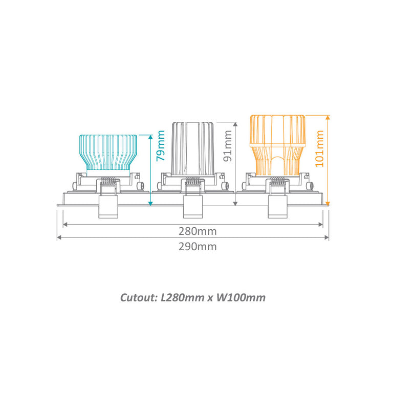 Cell Frame S3 Light Slotter To Suit Cell Downlight Module Series Black - 27071