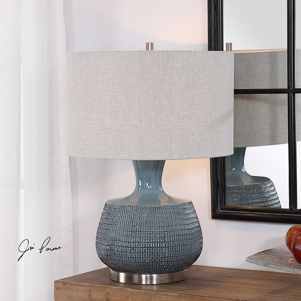 Hearst Table Lamp Blue Glaze - 27925-1