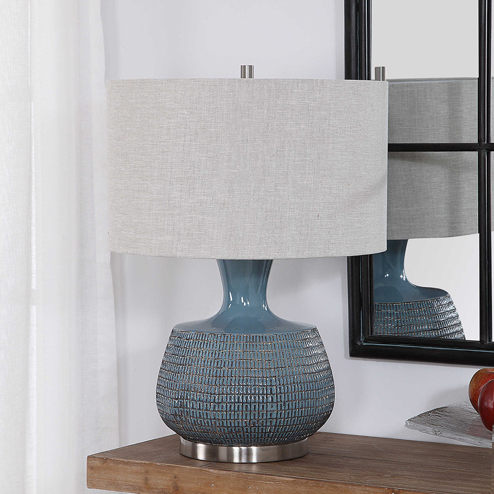 Hearst Table Lamp Blue Glaze - 27925-1