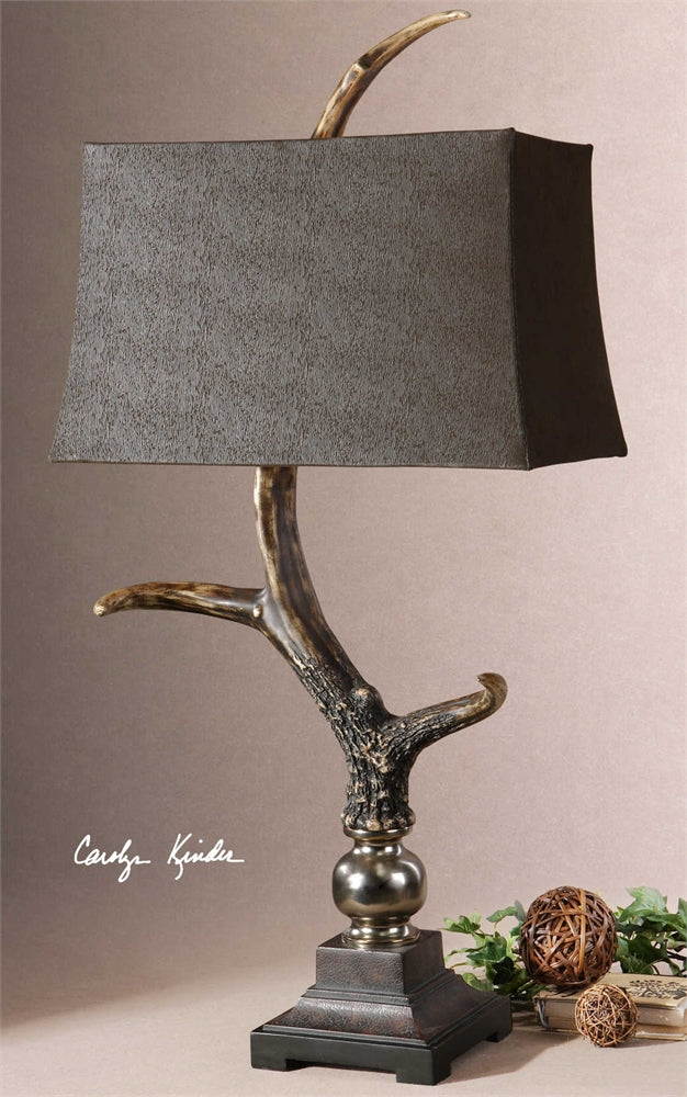 Stag Horn Dark Shade Table Lamp - 27960