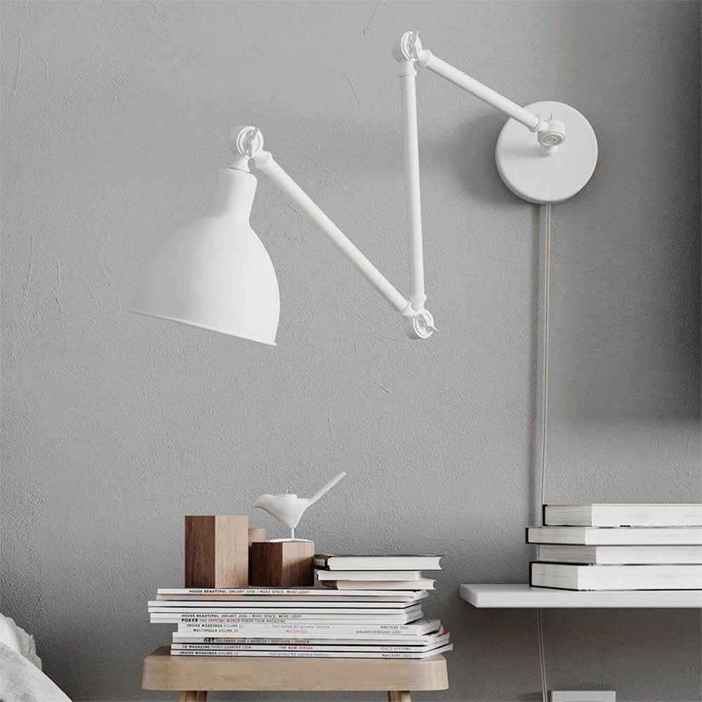 Bazar Adjustable Arm Industrial Wall Light White - 2827660-5007