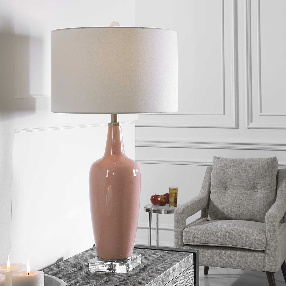 Anastasia Table Lamp Pink Glaze - 28369-1