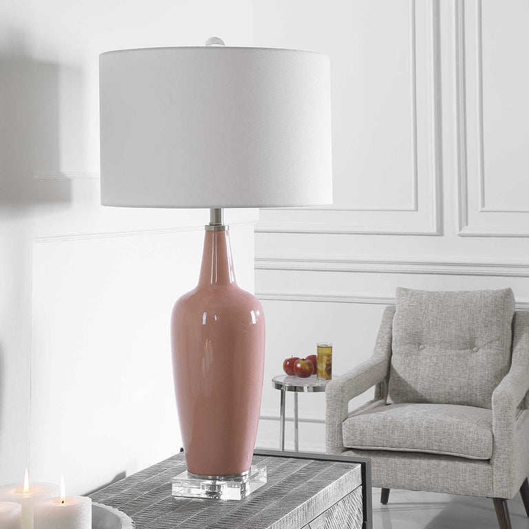 Anastasia Table Lamp Pink Glaze - 28369-1