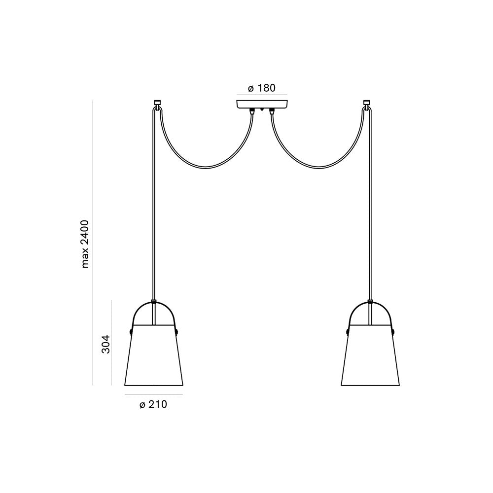 Bell 2 Light Pendant Natural Brass - 287.10.ONB