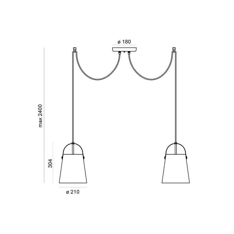 Bell 2 Light Pendant Antique Brass - 287.10.OOB