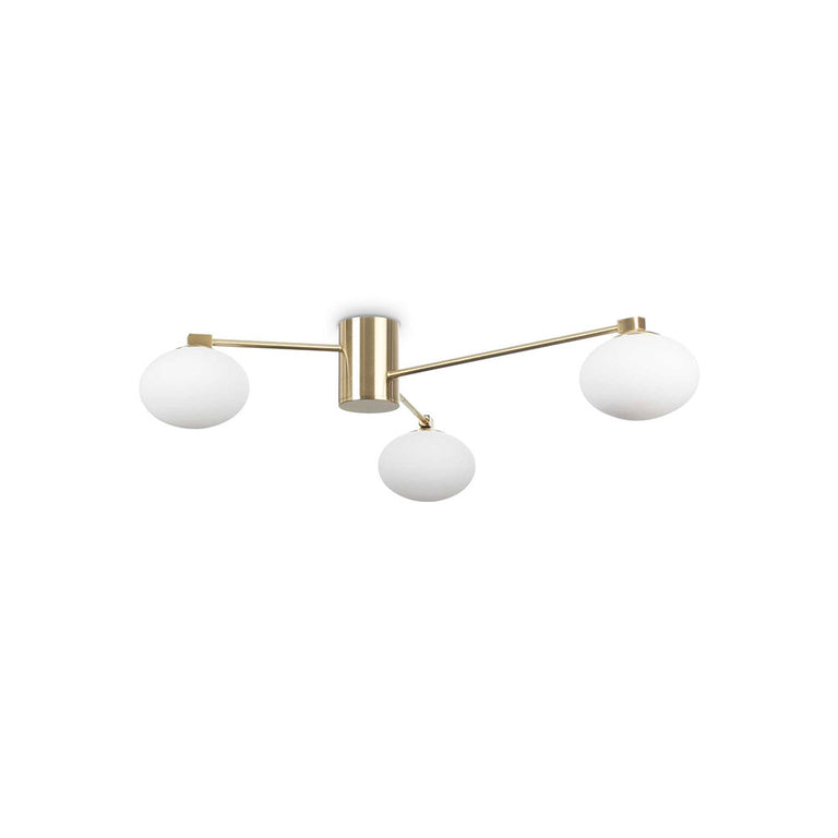 Hermes PL3 Semi-Flush Mount 3 Light Brass - 288260
