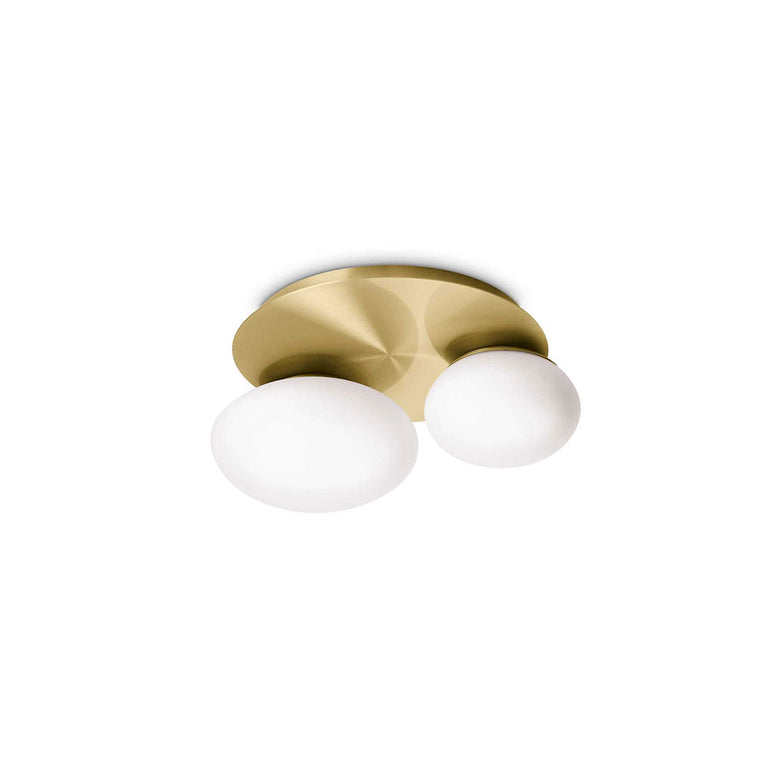 Ninfea PL2 2 Light Modern Ceiling Lamp Brass - 293653