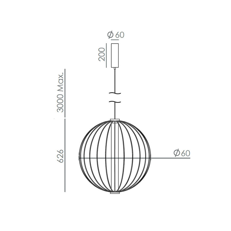 Pepo LED Round Pendant Matt Black - ARO.C1315/60/NEG