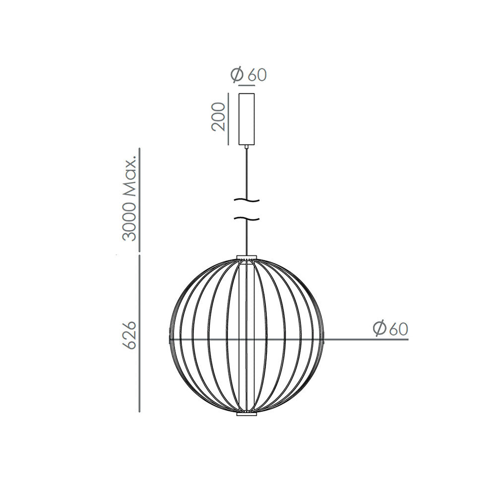 Pepo LED Round Pendant Matt Brass - ARO.C1315/60/ORO