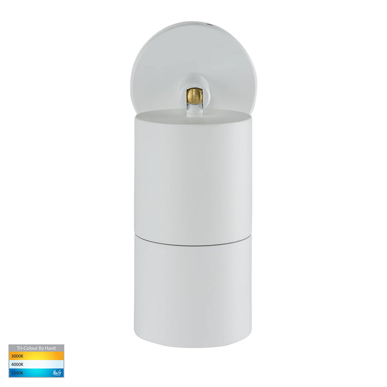 Tivah 5W CCT 240V GU10 LED Adjustable Wall Light Matt White - HV1237GU10T