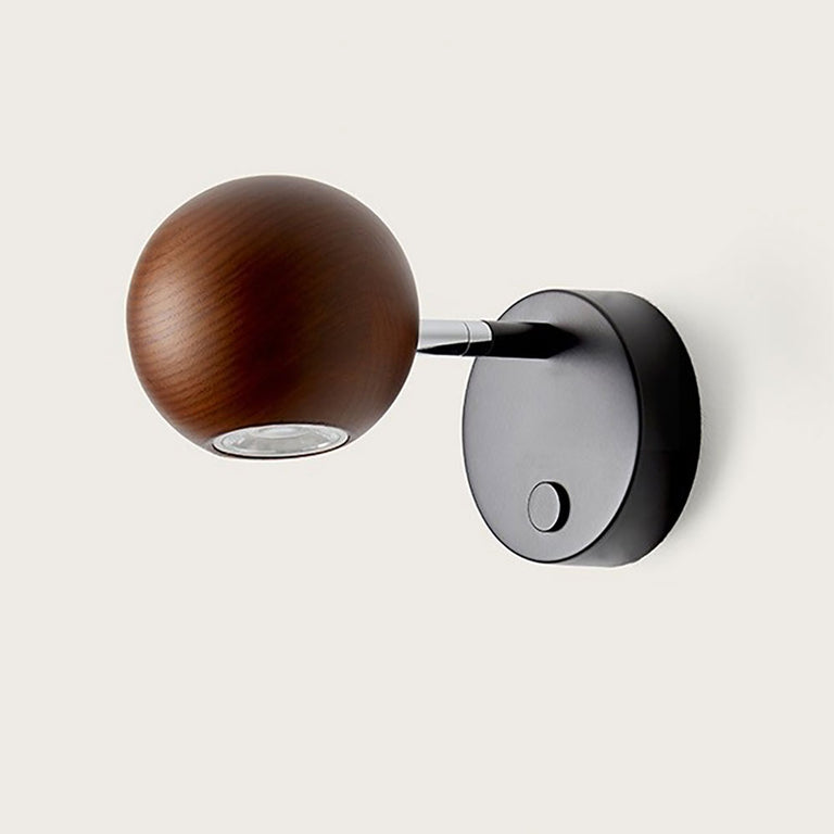 Lita LED Wall Light Matt Black / Walnut - ARO.A1230