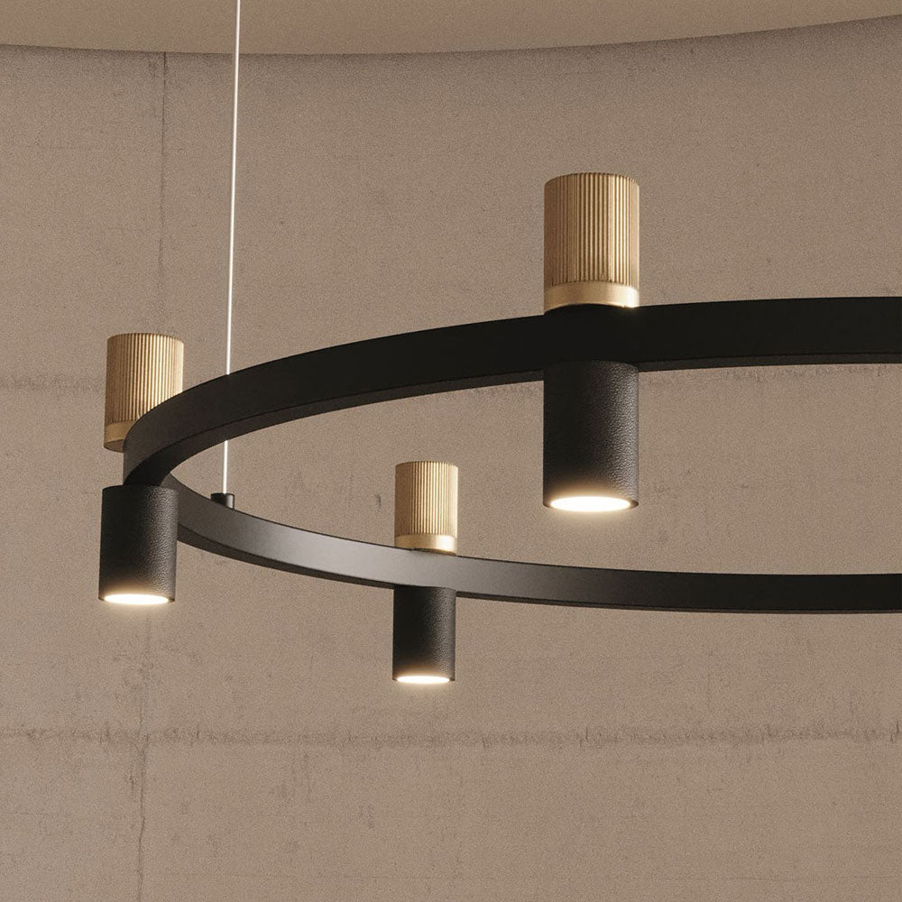 Tura 12 Light LED Pendant Matt Black / Aged Gold - ARO.C1313/C/ORO