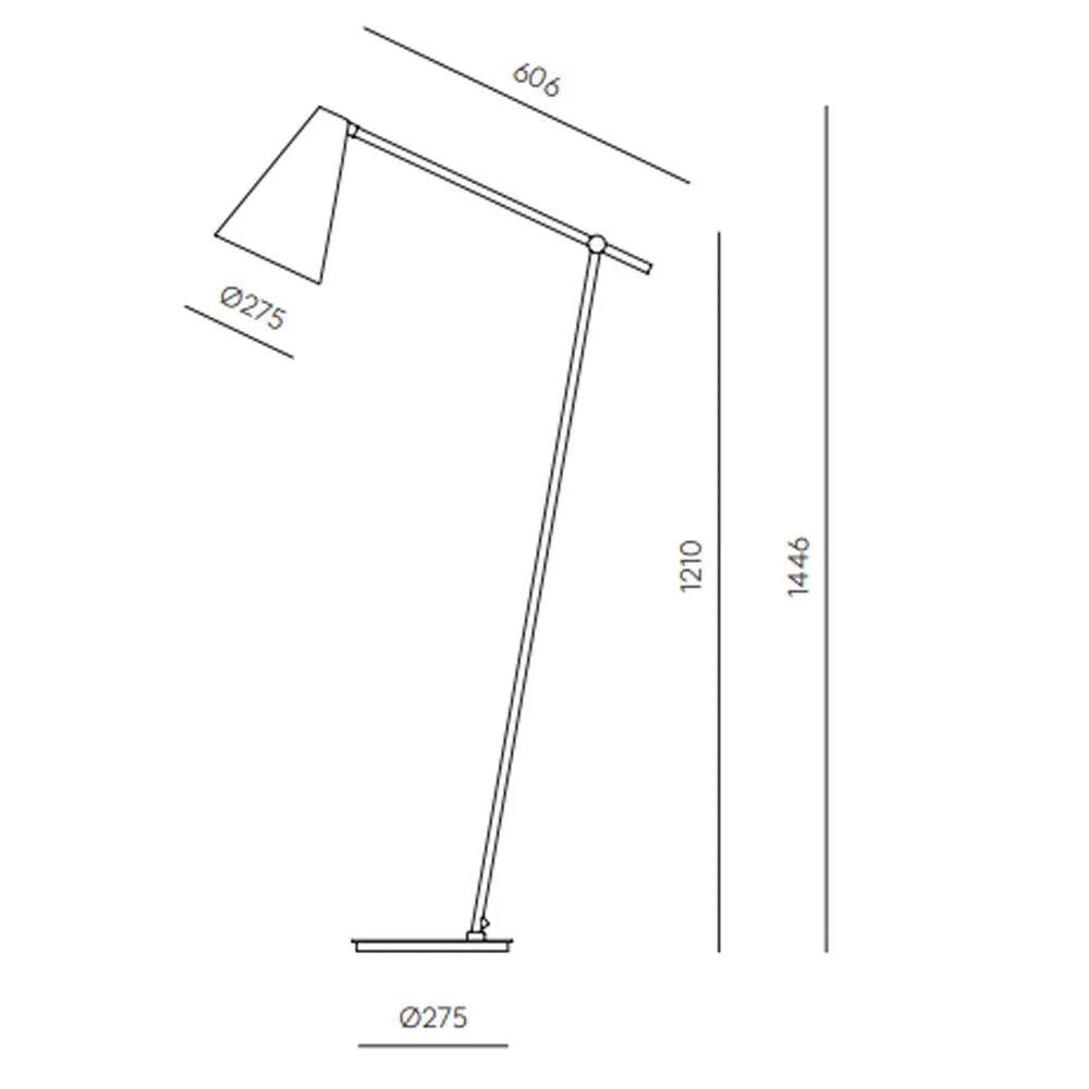 Boa Floor Lamp Matt Black / Matt Brass - ARO.P1193/ORO