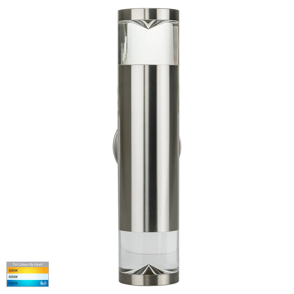Highlite 2 x 5W 240V GU10 LED Up / Down Wall Light Titanium Aluminium - HV1089T-TTM-240V