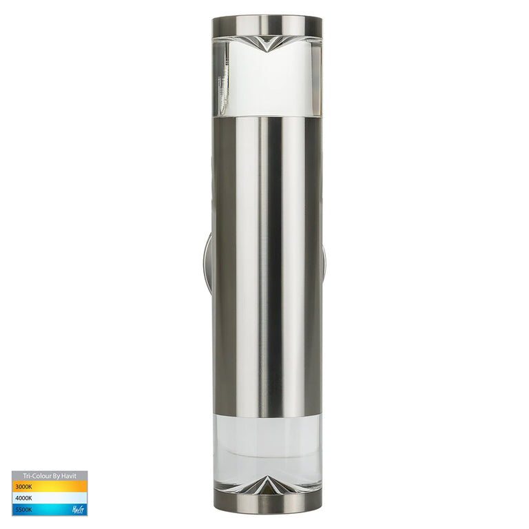 Highlite 2 x 5W 240V GU10 LED Up / Down Wall Light Titanium Aluminium - HV1089T-TTM-240V
