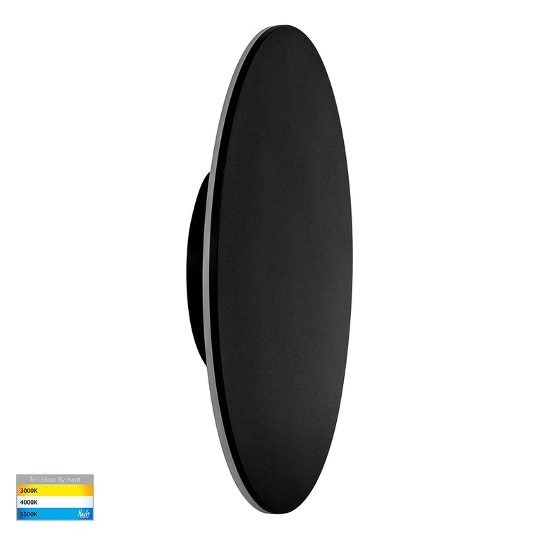 Halo 24W CCT 12V DC LED 300mm Round  Wall Light Black - HV3594T-BLK-12V