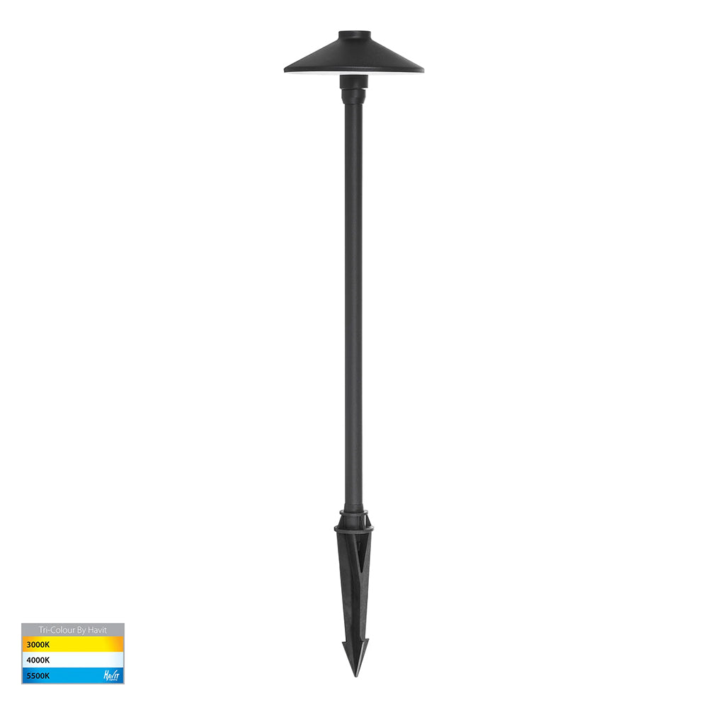 Polari 3W CCT12V DC G5.3 LED Bollard Spike Light Black - HV1452T-BLK