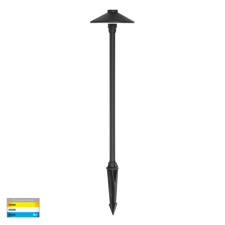 Polari 3W CCT12V DC G5.3 LED Bollard Spike Light Black - HV1452T-BLK