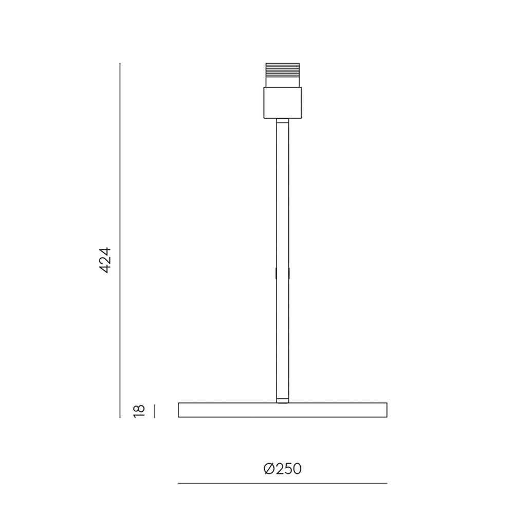 Hedra Table Lamp Without Shade Matt Black - ARO.S1159/NEG