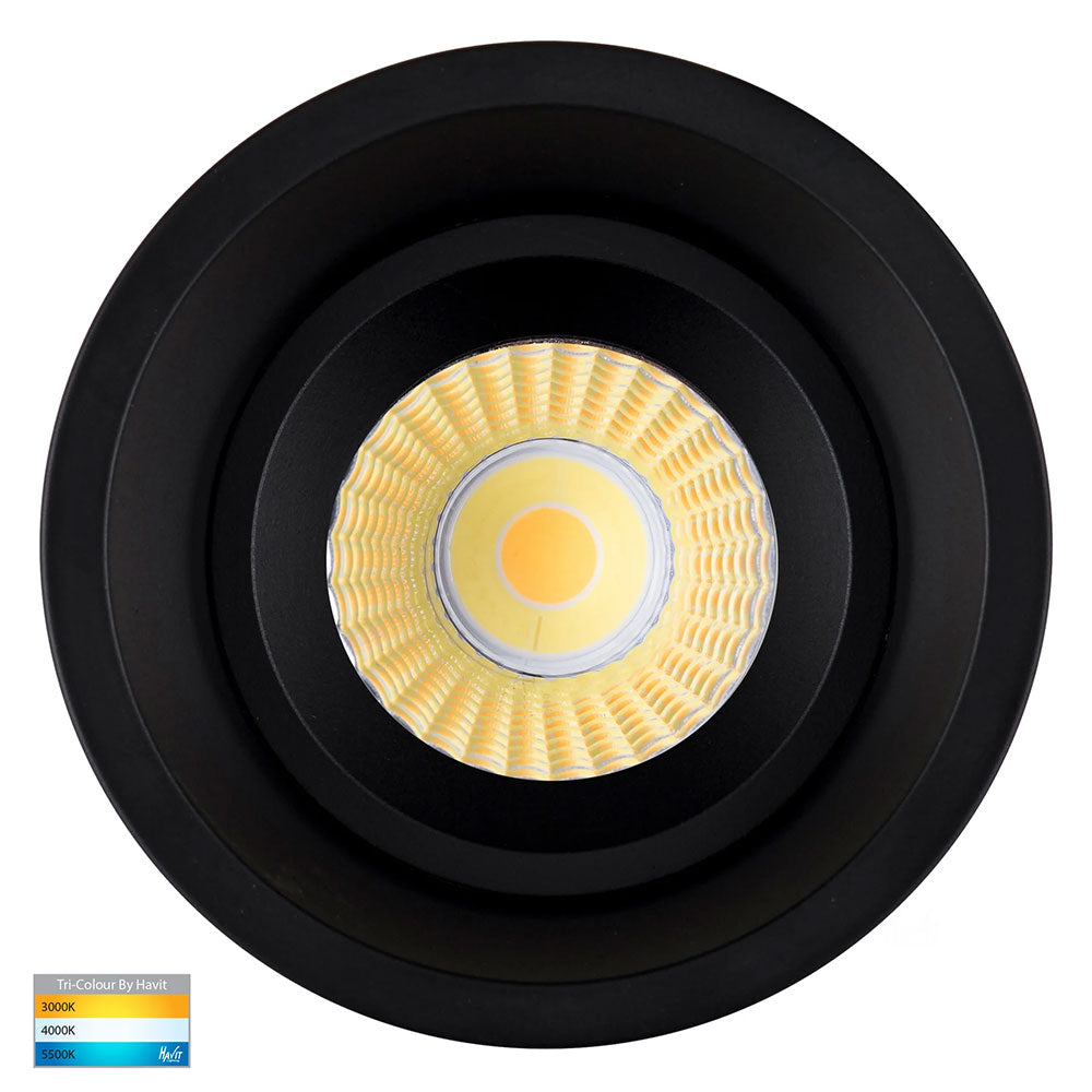 Prime 12W CCT 240V Deepset LED Downlight 84mm Black - HV5513T-BLK