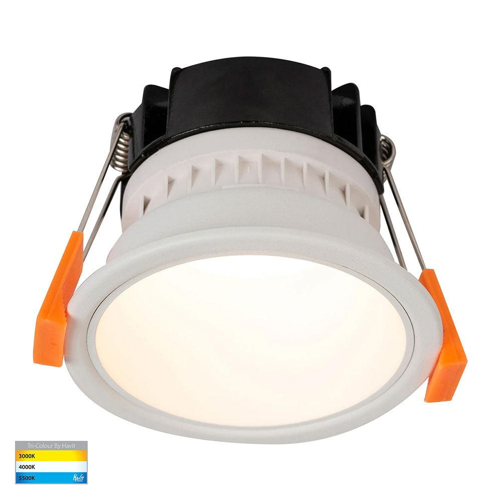 Gleam 9W CCT 240V LED 82mm Downlight White & White - HV5529T-WW