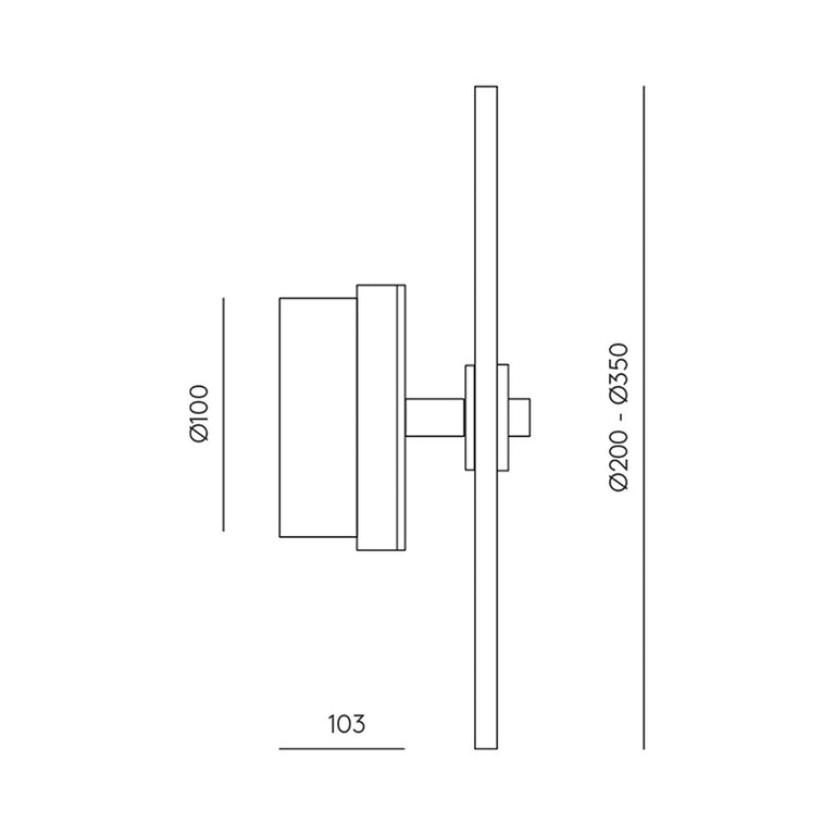 Sual LED Wall Light Matt Black / Metal - ARO.A1255+1038/25